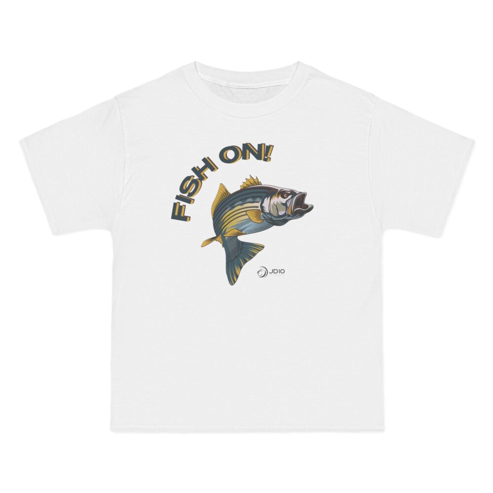 Striper Fish On Short Sleeve Heavy Duty T-Shirt